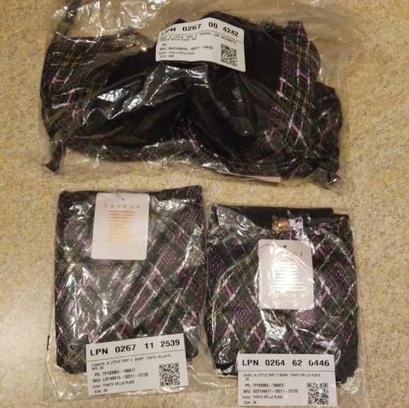 SavageXFenty A Little Tart Plus Size Lingerie 3 Pc Set 44D/3X NWT - Picture 10 of 12
